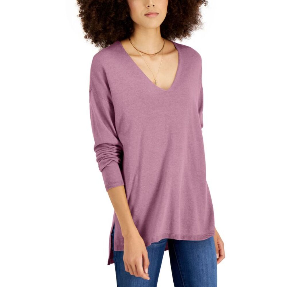 INC International Concepts Solid V Neck Sweater